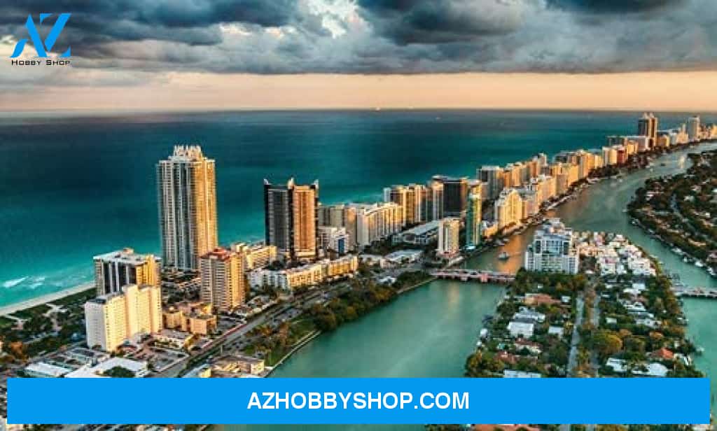 Miami Florida - Aerial View Of Miami Beach Skyline - Photography 