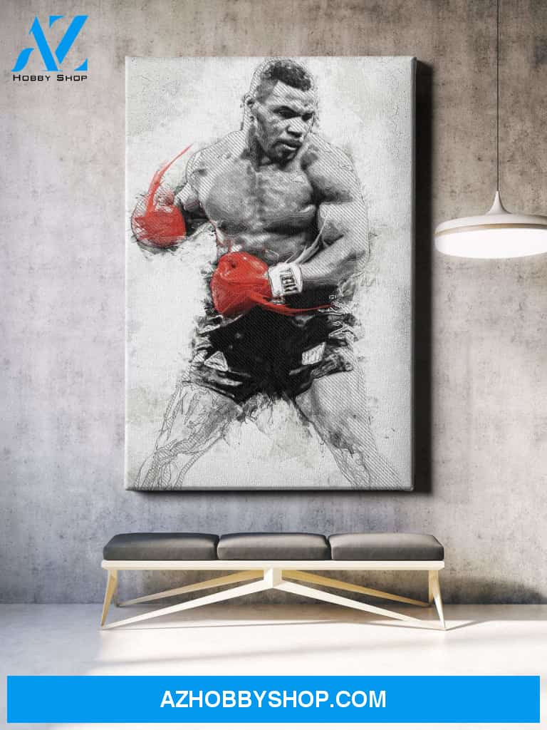 Mike Tyson Poster Boxing Painting Hand Made Canvas And Poster, Canvas Painting, Wall Decor Visual Art