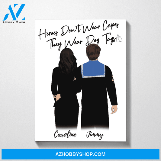 Military Couple Customized Premium Canvas