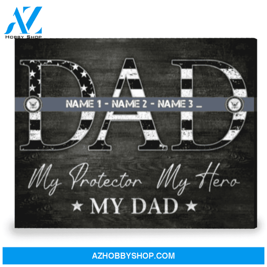 Military Patriotic Dad Gift Navy Dad Gift Personalized Navy Grey Line