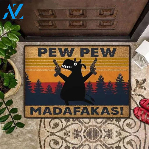 Milk Cow Pew Pew Madafakas Doormat Funny Doormat Front Porch Floor Mat Washable