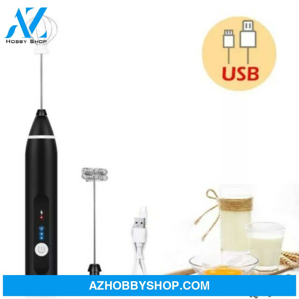 Milk Frother Electric Egg Beater Usb Charging Mixer For Coffee Drink Portable Black 5