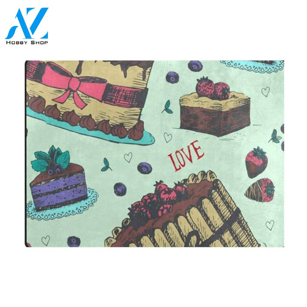 Milkshake Ice Cream Cheesecake Funny Doormat Welcome Mat House Warming Gift Home Decor Gift For Baking Lovers Funny Doormat Gift Idea