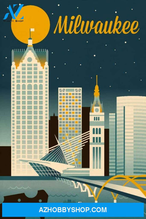 Milwaukee Wisconsin Retro Skyline Classic Series