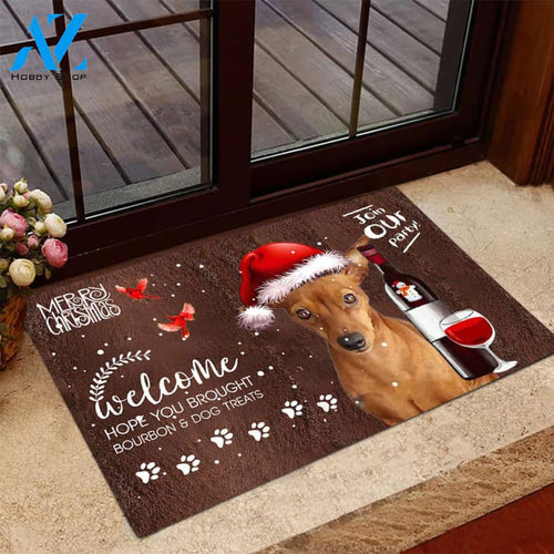 Miniature Pinscher Join Our Party Christmas Doormat