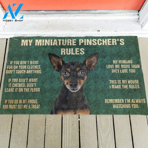 Miniature Pinscher's Rules Doormat