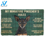 Miniature Pinscher's Rules Doormat Welcome Mat Housewarming Gift Home Decor Funny Doormat Gift For Dog Lovers