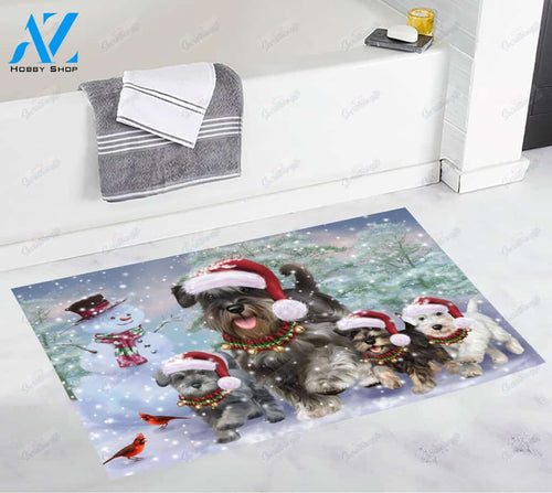 Miniature Schnauzer Christmas Dog Running DT1909797CL Doormat