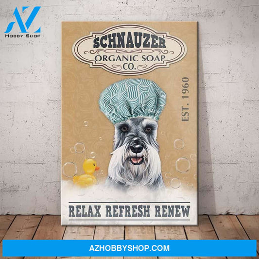Miniature Schnauzer Dog Organic Soap Company Canvas Wall Art, Wall Decor Visual Art