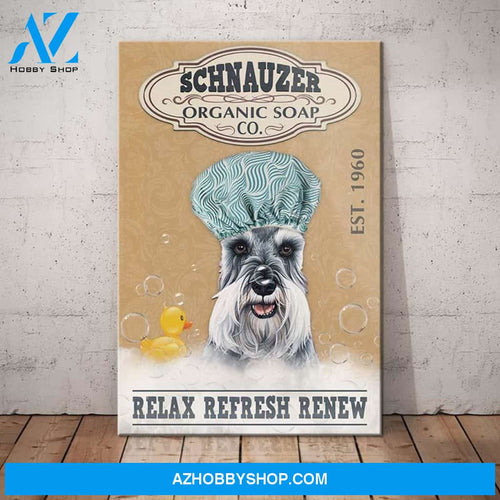 Miniature Schnauzer Dog Organic Soap Company Canvas Wall Art, Wall Decor Visual Art