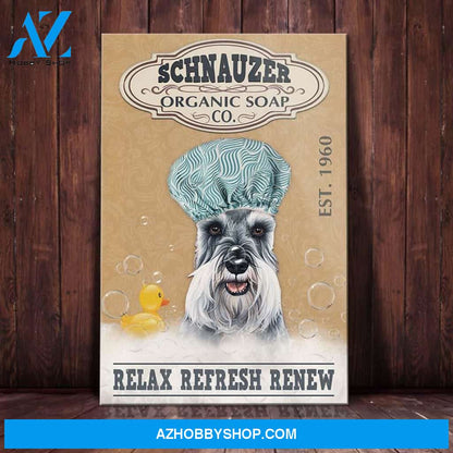 Miniature Schnauzer Dog Organic Soap Company Canvas Wall Art, Wall Decor Visual Art