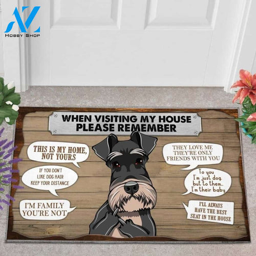Miniature Schnauzer Please Remember This Is My Home Funny Doormat Gift For Dog Lovers Home Decor Warm House Gift Welcome Mat Halloween Decor