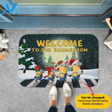 Minions Christmas Personalized Name Doormat