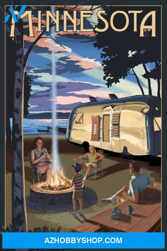 Minnesota Retro Camper And Lake