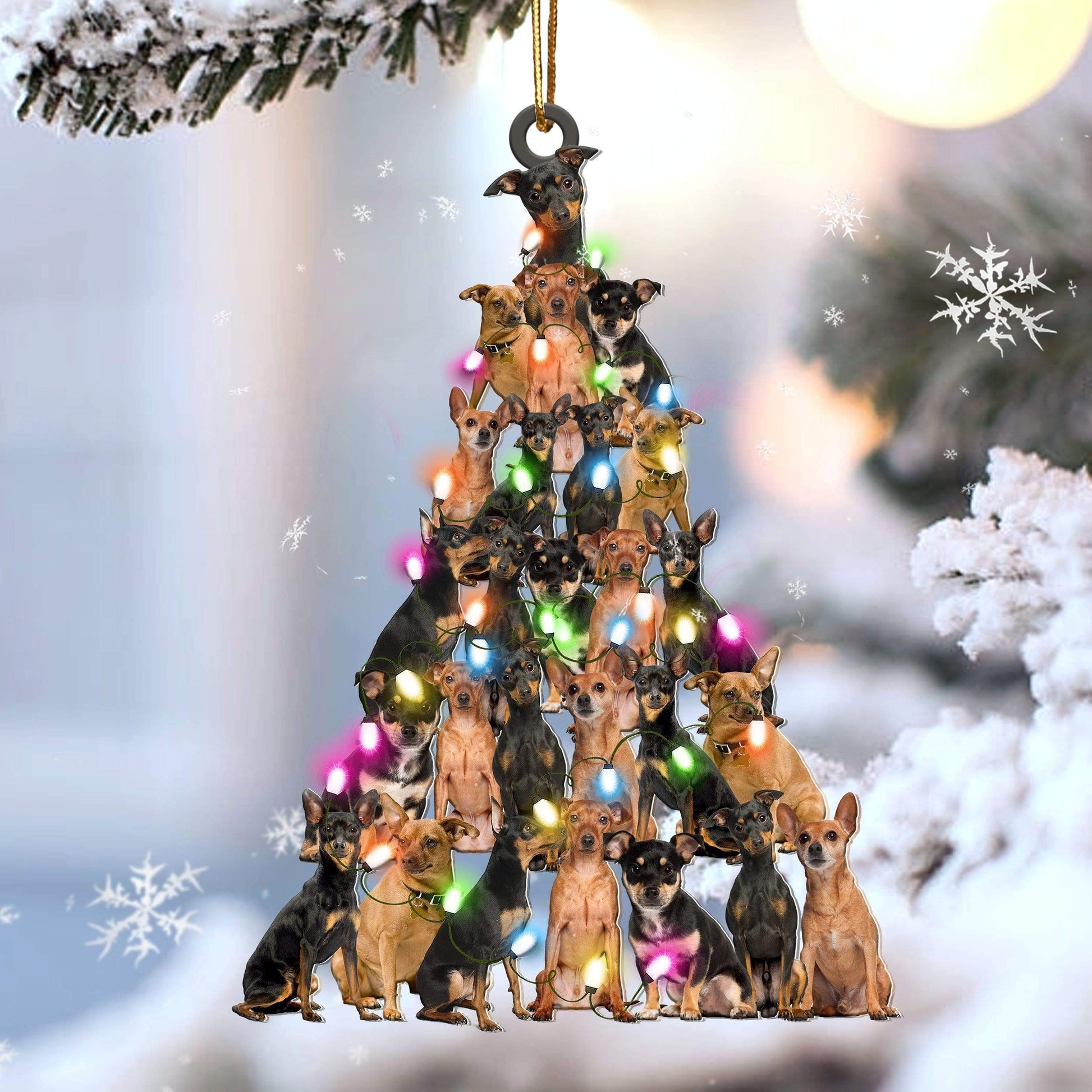 Miniature Pinscher Lovely Tree Gift For Miniature Pinscher Lover Gift For Dog Mom Ornament