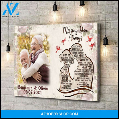 Missing you always - Personalized Canvas