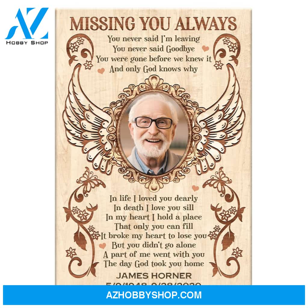 Missing You Always Upload Photo Personalized Canvas