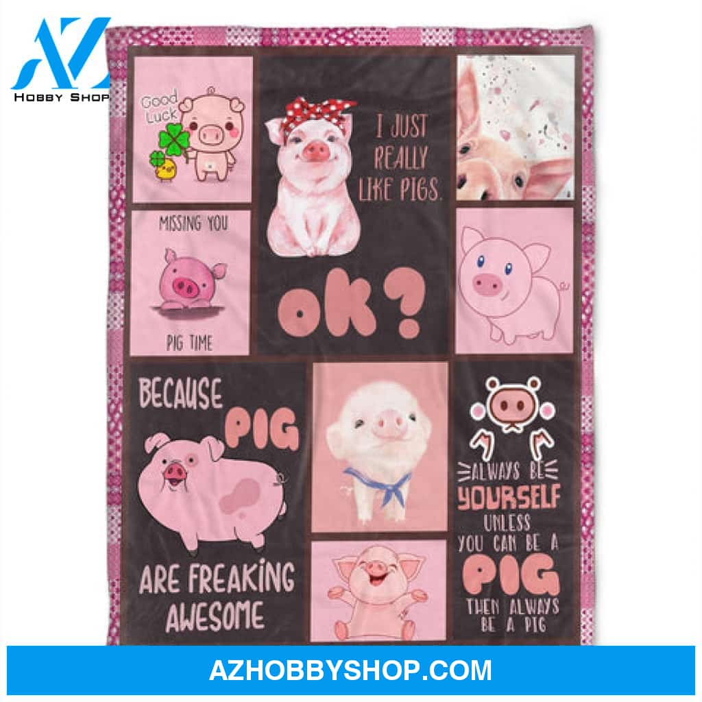 Missing You Pig Time, Fleece Blanket.Gift For Pig Lovers 