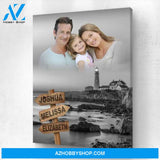 Misty View Traveler Personalized Photo Memorial Canvas, Canvas Wall Art Gift for Family