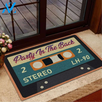Mixtape Party In The Back Printed Doormat Indoor Outdoor, Gift For Friend Family Birthday Gift Home Decor Warm House Gift Welcome Matc