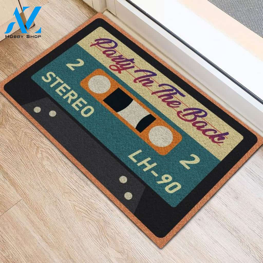 Mixtape Party In The Back Printed Doormat Indoor Outdoor, Gift For Friend Family Birthday Gift Home Decor Warm House Gift Welcome Matc