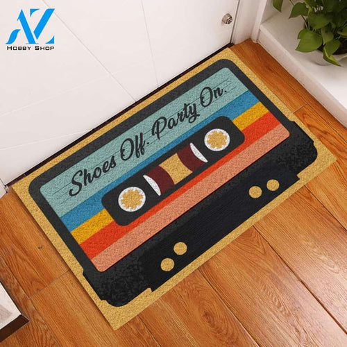 Mixtape Shoes Off Party On Indoor And Outdoor Doormat Welcome Mat Housewarming Gift Home Decor Funny Doormat