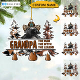 Papa The Man The Myth The Legend Merry Christmas Trees Acrylic Ornament CTH01