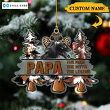 Papa The Man The Myth The Legend Merry Christmas Trees Acrylic Ornament CTH01