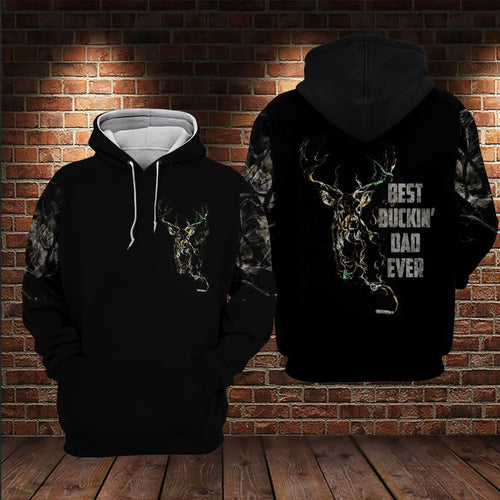 Best Buckin' Dad Ever All Over Printed US Unisex Size Hoodie  Father's Day Gift