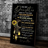 Personalized Canvas, To My Daughter, When It's Too Hard To Look Back Canvas Wall Art