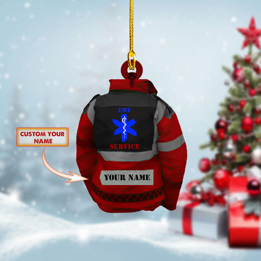 EMT EMS PARAMEDIC Ornament Red EMT Gift Car Ornament