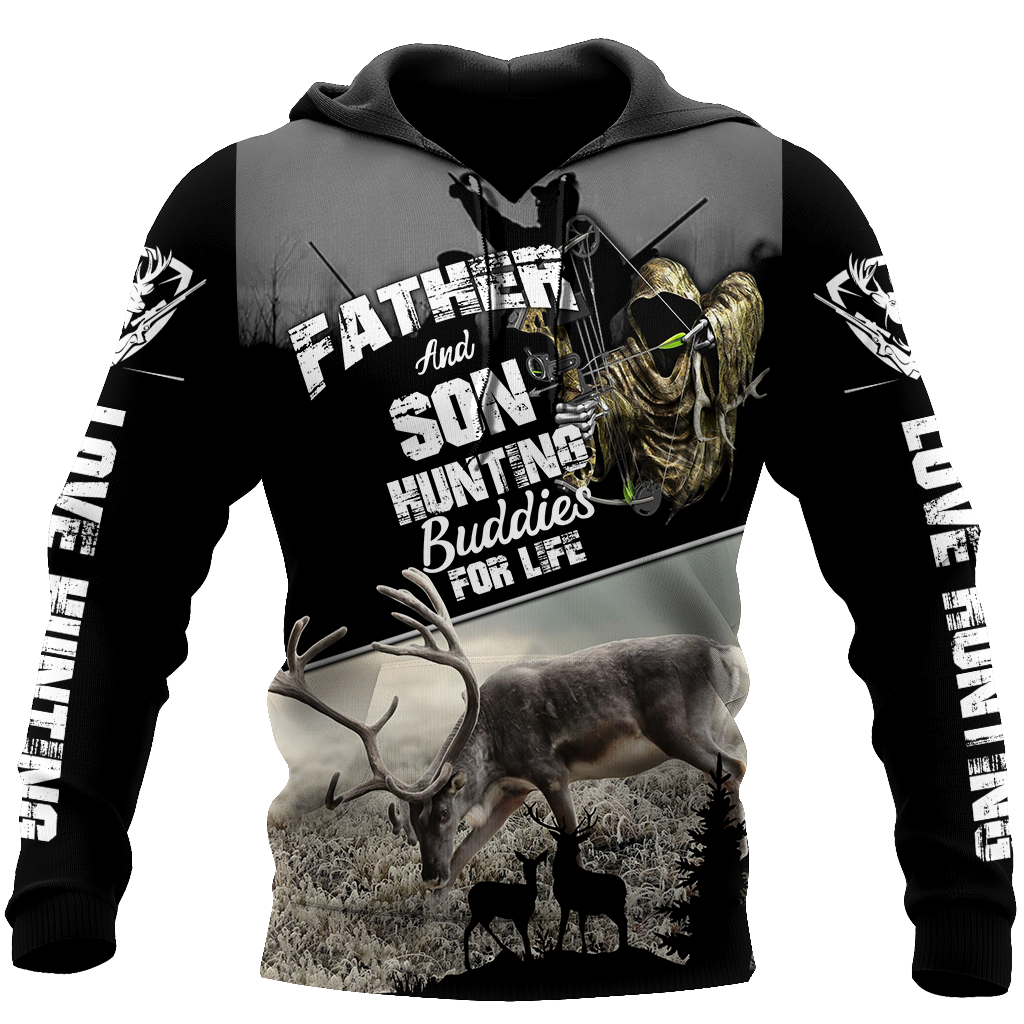 Hunting Gifts Deer Hunting Gifts Deer Hunting Father and Son All Over Printed US Unisex Size Hoodie