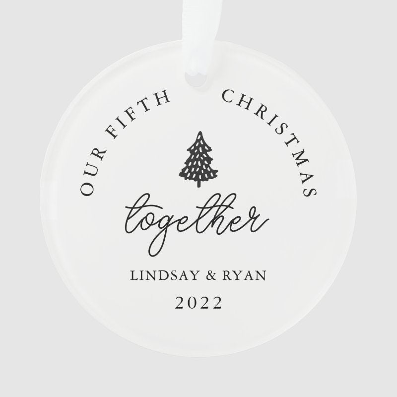 Modern Our Christmas Together Couples Anniversary Ornament