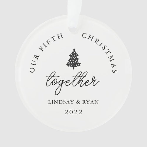 Modern Our Christmas Together Couples Anniversary Ornament