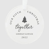 Modern Our Christmas Together Couples Anniversary Ornament