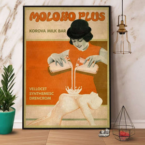 Moloko Plus Korova Milk Bar Paper Poster No Frame Matte Canvas Wall Decor