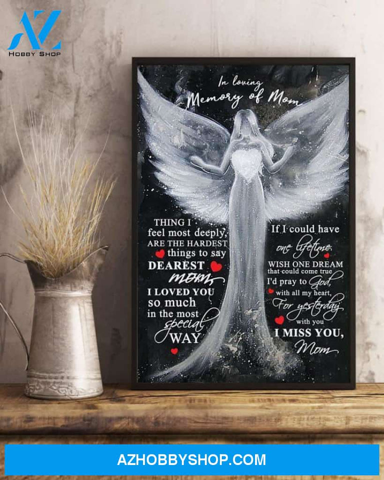 Mom Canvas In Loving Memory Of Mom Angel Black Canvas Wall Art Full Size