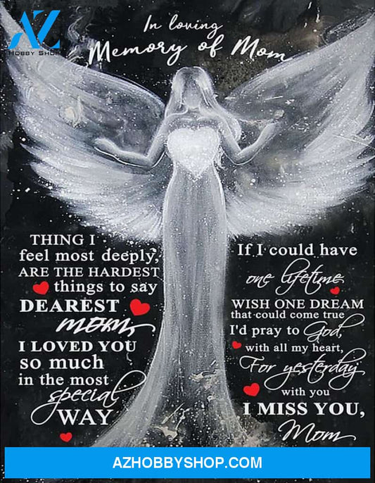 Mom Canvas In Loving Memory Of Mom Angel Black Canvas Wall Art Full Size