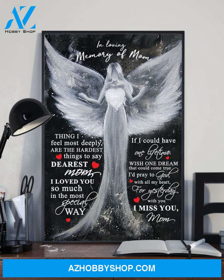 Mom Canvas In Loving Memory Of Mom Angel Black Canvas Wall Art Full Size
