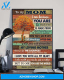 Mom Canvas To My Mom I Am Because You Are Daughter Vintage Tree Life Canvas Wall Art Full Size