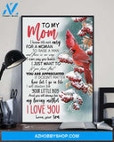 Mom Canvas To My Mom I Know It's Not Easy Son Cardinal Canvas Wall Art Full Size