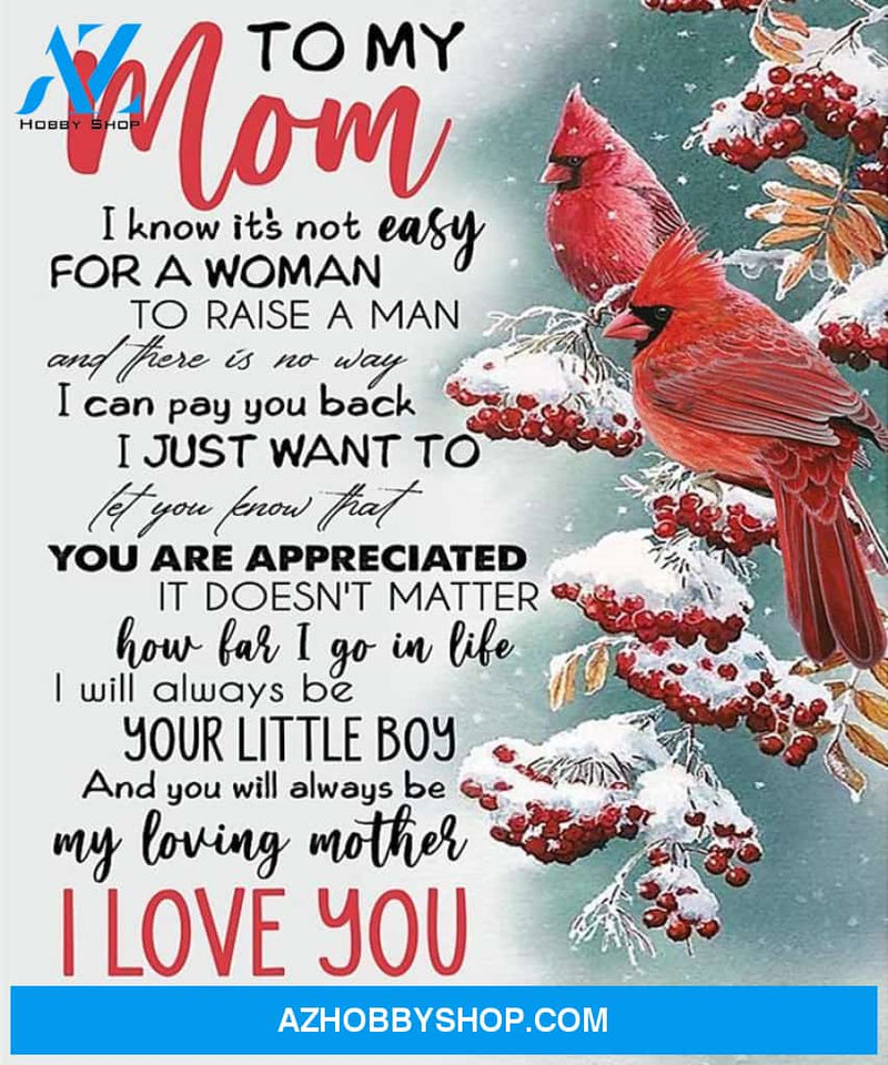 Mom Canvas To My Mom I Know It's Not Easy Son Cardinal Canvas Wall Art Full Size
