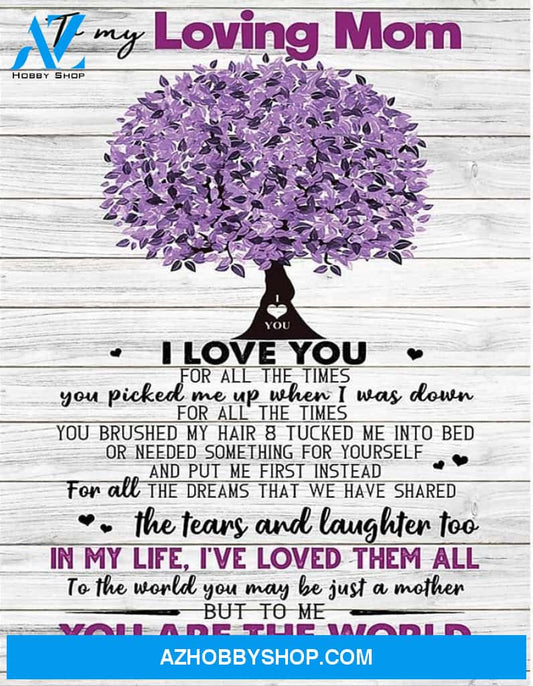 Mom Canvas To My Loving Mom I Love You For All The Times Son Tree Canvas Wall Art Full Size