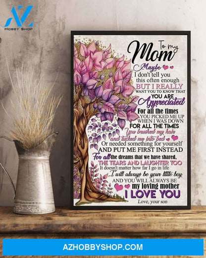 Mom Canvas To My Mom Maybe I Don't Tell You Son Purple Tree Canvas Wall Art Full Size