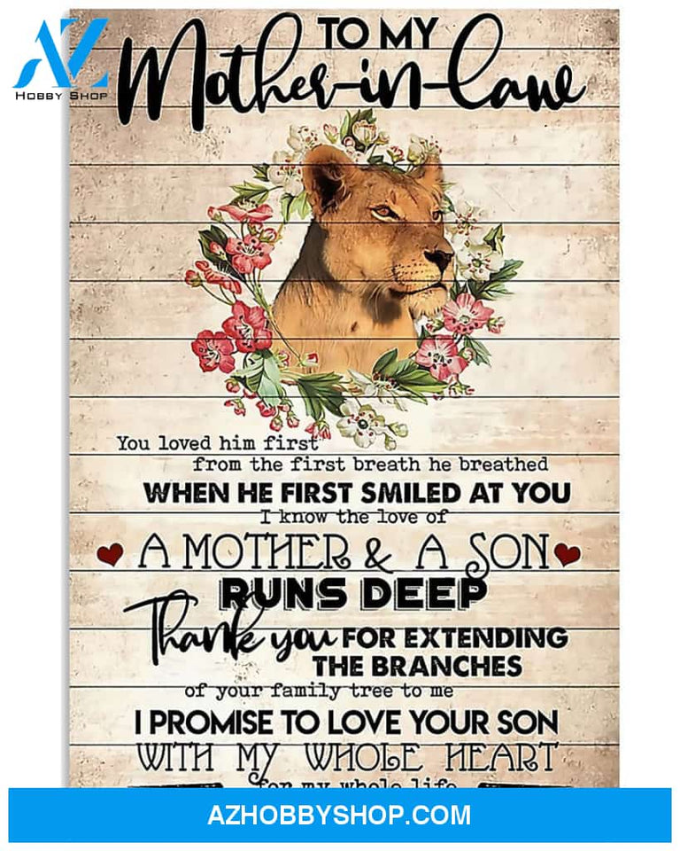 Mom Canvas, To My Mother In law, A Mother And A Son Runs Deep Lion Canvas Wall Art Mothers Day Gifts