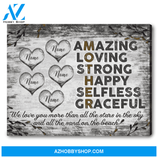 Mom Custom Photo Canvas Gift We love you more than all the stars in the sky Ohcanvas