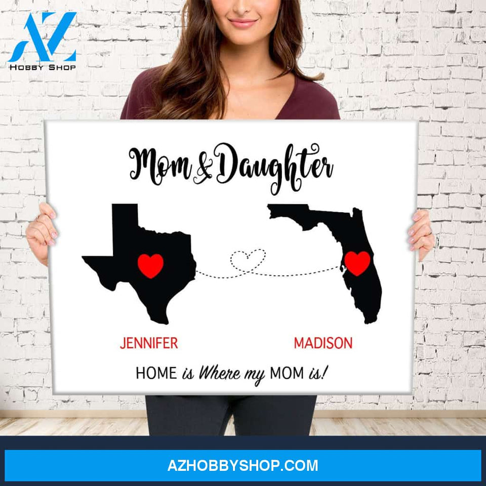 Mom & Daughter State Premium Canvas