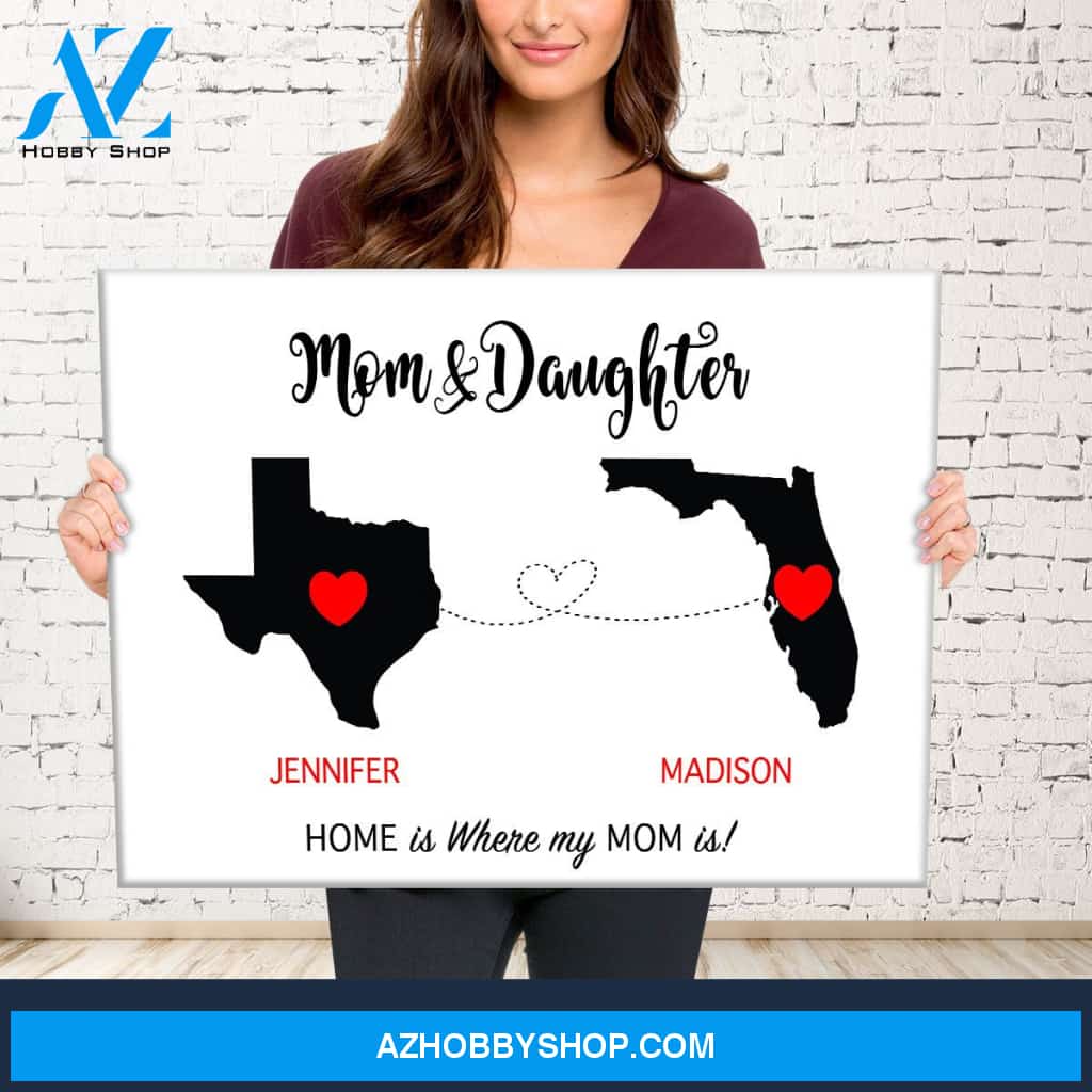 Mom & Daughter State Premium Canvas