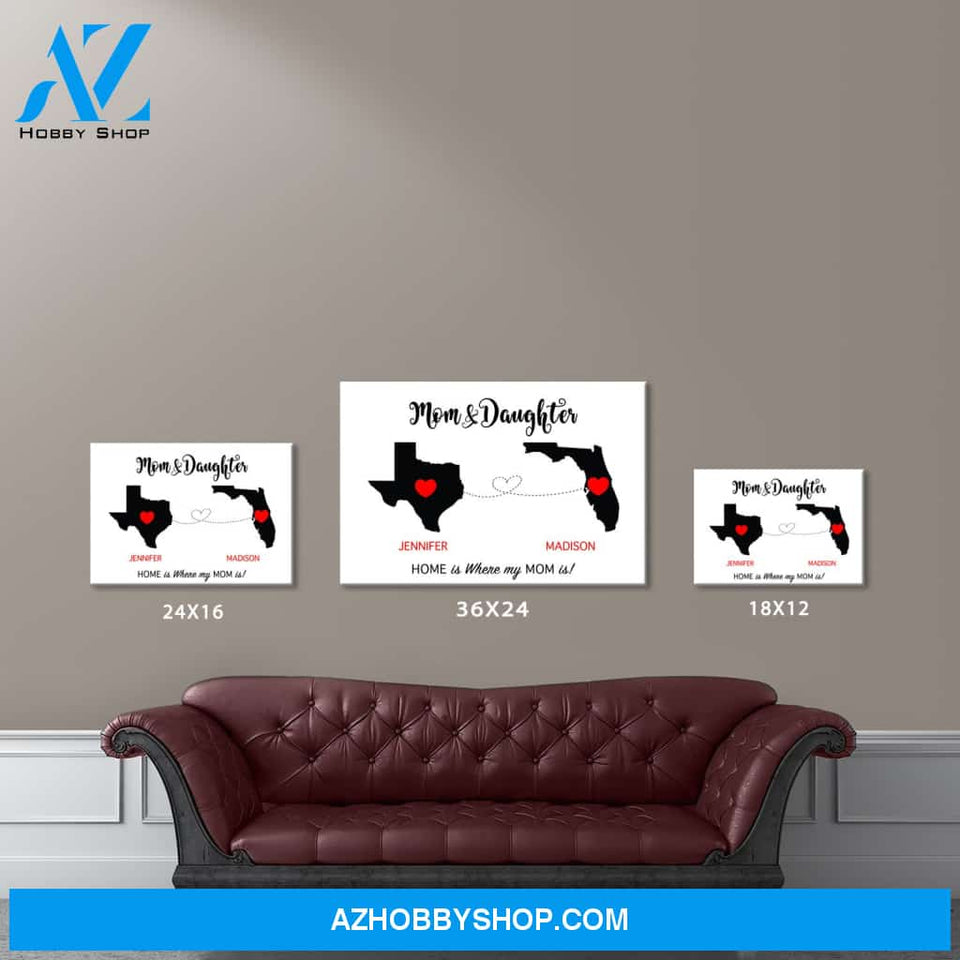 Mom & Daughter State Premium Canvas