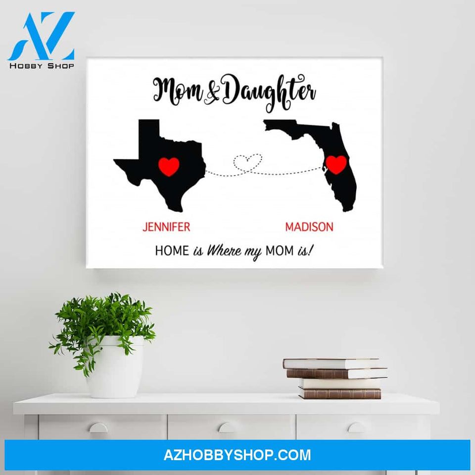 Mom & Daughter State Premium Canvas